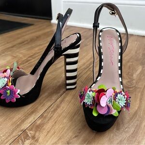 Betsey Johnson Black Carra Dress Sandal Heels